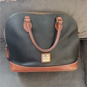 Dooney & Bourke Black and Brown Leather Satchel